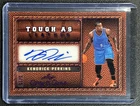 KENDRICK PERKINS 2025 LEAF GLORY OF THE GAME TOUGH AS LEATHER AUTO PURPLE 3/15