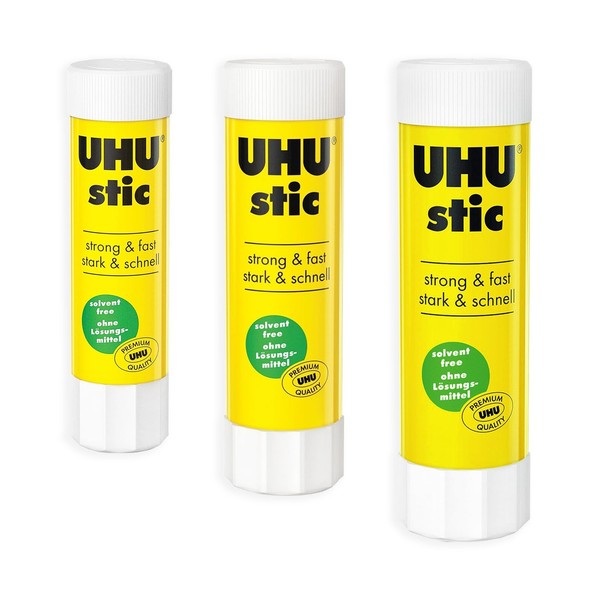 UHU Stic Klebestift 3Er-Pack Papier Karton Fotos Textilien 8G 21G 40G-image