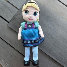 Disney Store Animator  s Collection Elsa Frozen Plush Doll 13" Young Toddler Baby