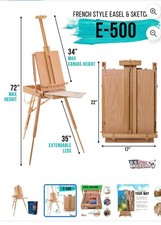 ShowMaven Wooden French Field Easel Shoulder Carry Strap-Portable Lightweight