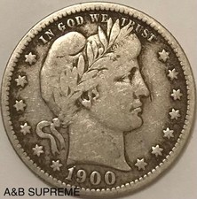 (1) Barber Quarter F-VF Fine Very Fine From Estate 90% Silver