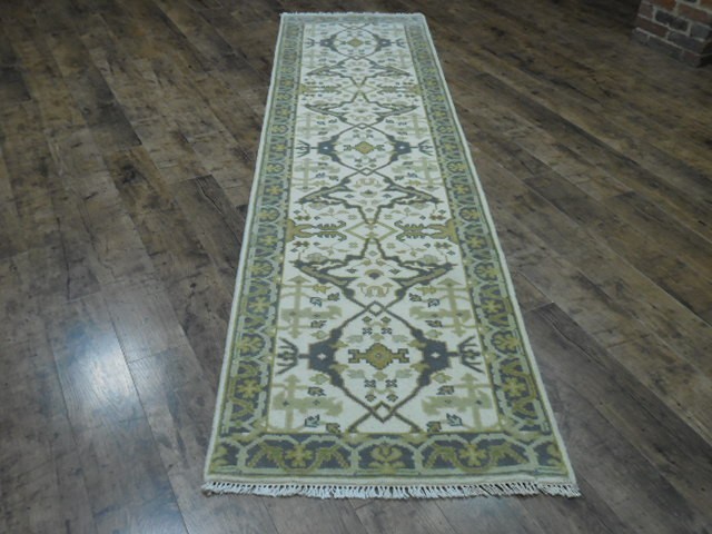 Turkish Oushak Rug,Modern Multicolored Area Rug,Handmade Bohemian Rug 2.6x9.7