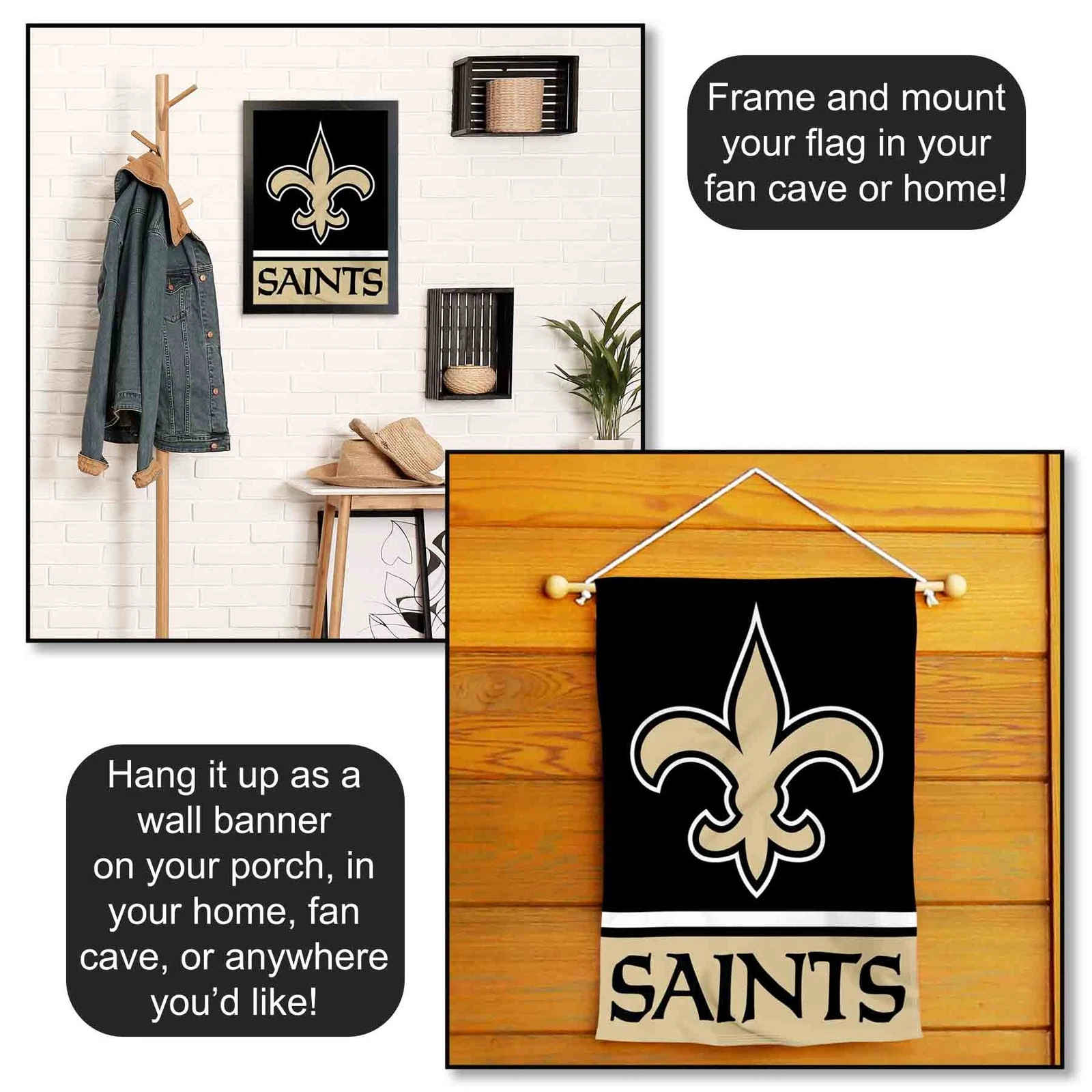 New Orleans Saints Garden Flag and Yard Banner