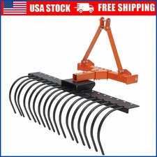 50" Landscape Rake,3 Point Hitch Tractor Rake for Category-0 Category-1 Tractor