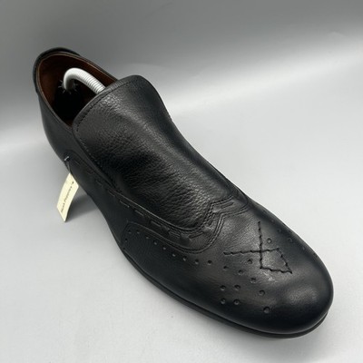 Hush Puppies Silverstone schwarze Lederschuhe Slipper Herren UK 9
