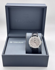 TAG Heuer Carrera Calibre 5 Auto Silver Dial Black Leather Date 100m WBN2111