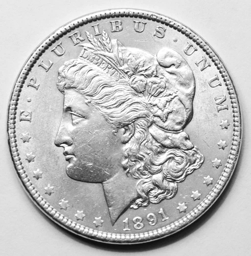 1891 Morgan Silver Dollar, 90% Silver, Very Good Condition, Philadelphia Mint