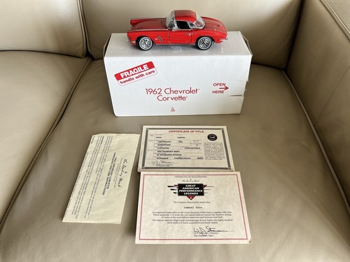 Danbury Mint 1962 Chevy Corvette Convertible 1:24 - w/Box, Title & Paperwork