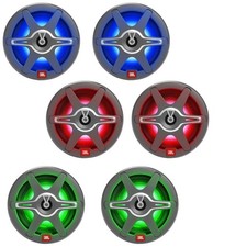 6x JBL Club Marine 6.5" 225W Max 2-Way RGB LED Speakers W/White and Grey Grilles