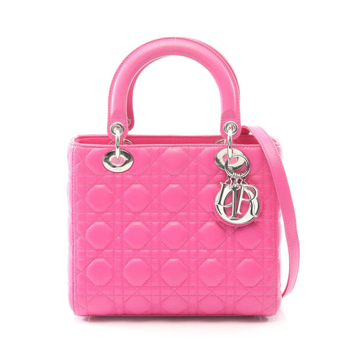 Christian Dior LADY DIOR Handbag Pink Leather #RCB2781