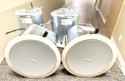 Lot of 4 TANNOY CMS501BM Ceiling Monitor Speaker + C-Ring - Excellent
