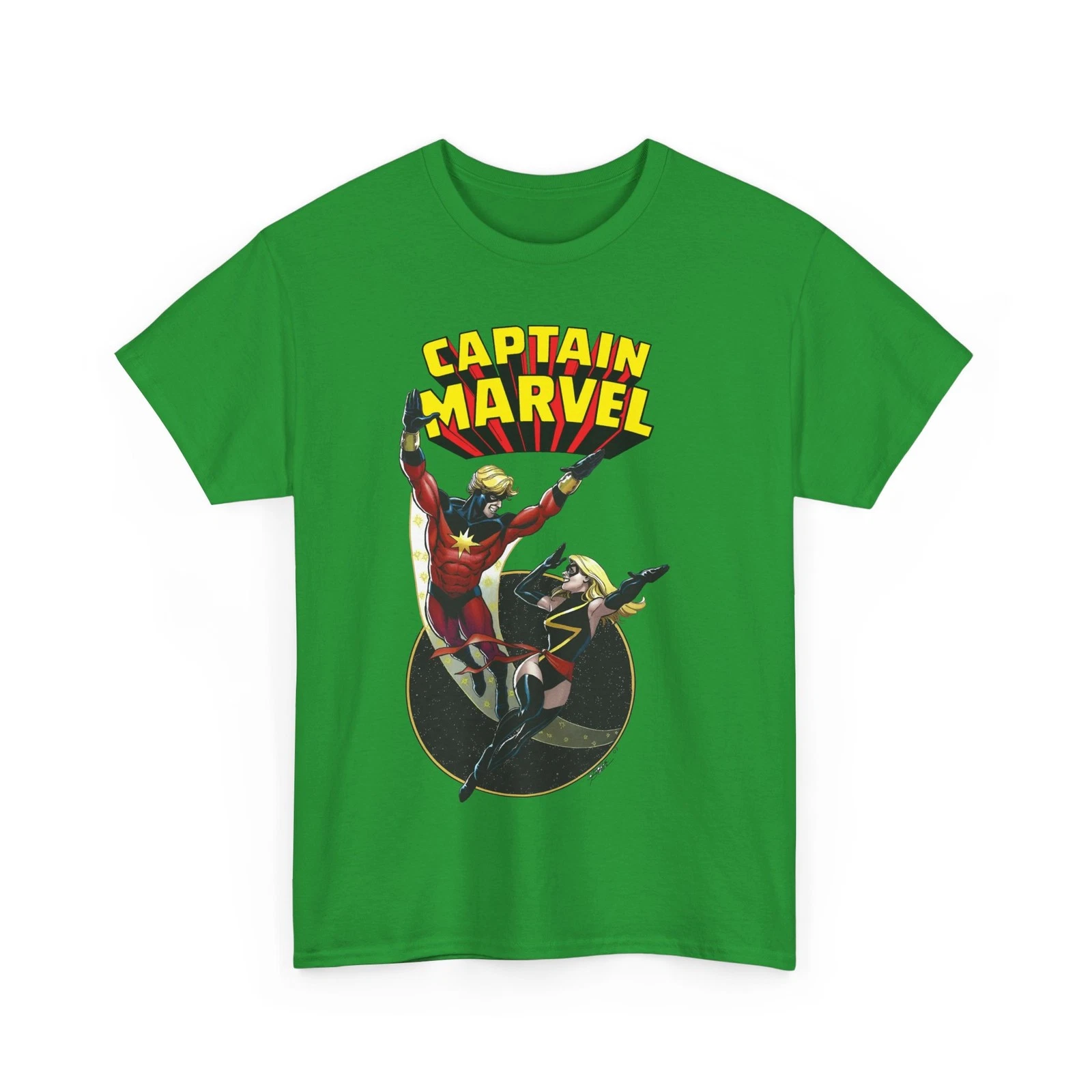 Captain Marvel T-Shirt - George Perez Art - Mar-Vell, Carol Danvers