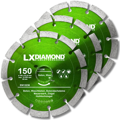 LXDIAMOND 3x Diamant-Trennscheibe 150mm pass. für Bepo FFS 150 151 Fenster-Fräse