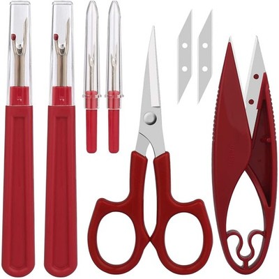 Sewing Seam Ripper Tool,Stitch Remover and Thread Cutter with 2Big+2Small Red