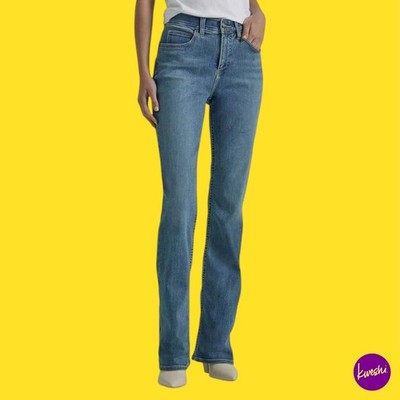 Lee Damen Bootcut Jeans, Medium Blue Wash, UK 6S | EU 34 | US 2