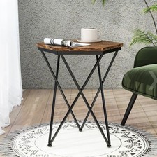 Industrial Side Table Small End Table, Living Room,Bedroom,Office,Rustic Brown