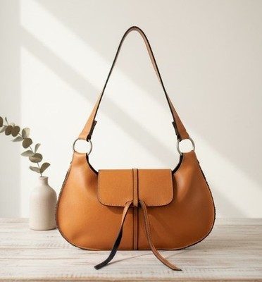 Lelya Artisan Vintage Crescent Leather Shoulder Bag Western Boho Minimalist