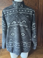 Patagonia Synchilla Aztec Print Snap-T Fleece Pullover Mens Large Gray Black