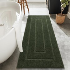 Oliver Green Bathroom Runner Rug 24x60 Inch Soft Absorbent Non Slip Long Mat