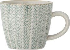 Bloomingville Maple Tasse, Grün, Steingut Kaffeetasse mit Henkel ca. 250 ml