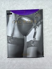 New Frederick's of Hollywood Leg Ware Stocking Black, Scallop Lace Top Medium