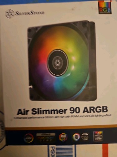 Ventilateur mince Silverstone Air Slimmer 90 ARGB Performance améliorée 92 mm. NEUF !