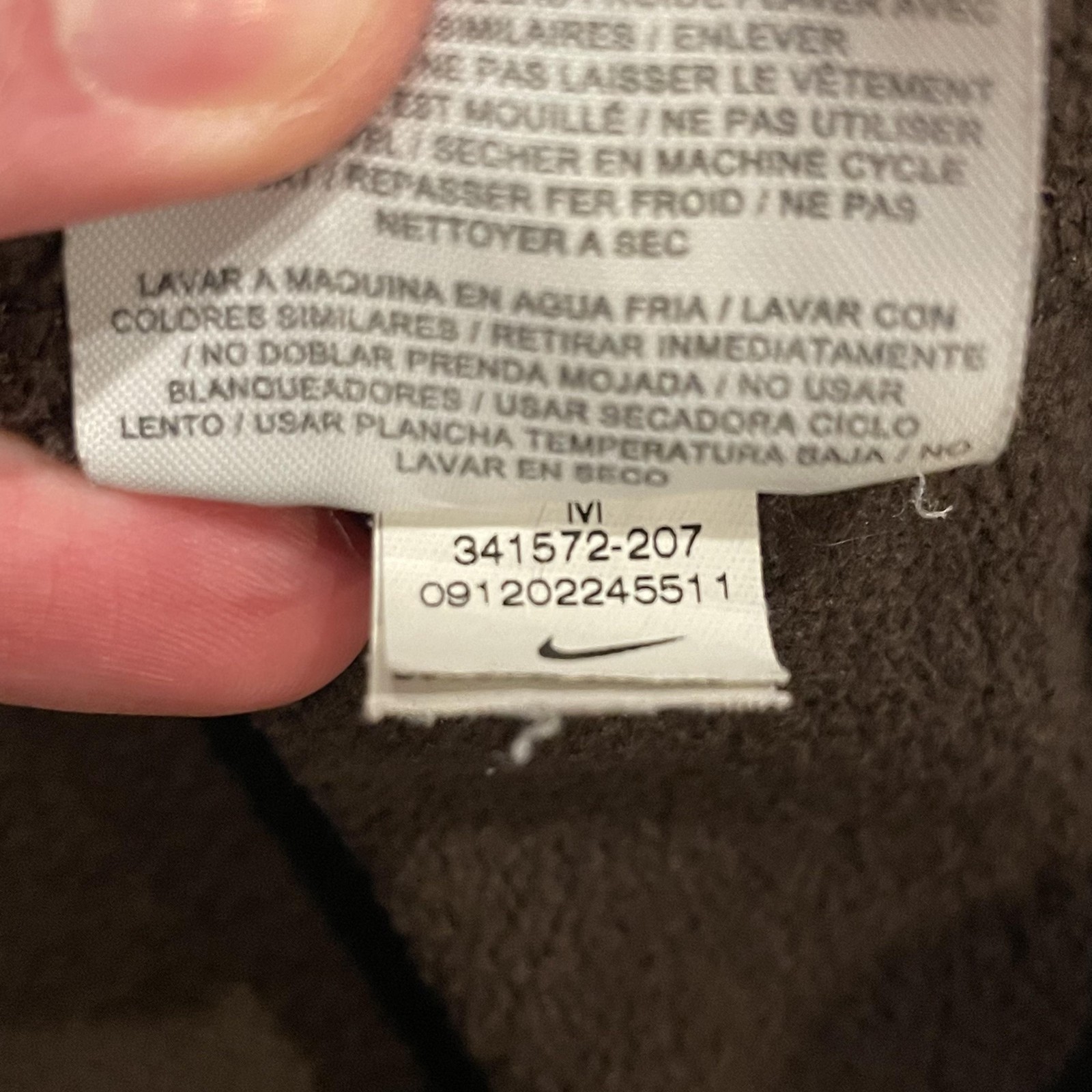 Nike Athletic Dept Hoodie Womens Medium Brown Pullover Fleece Swoosh 341572-207 thumbnail 9