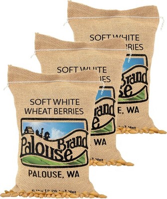 Certified Glyphosate Residue Free Palouse Brand Soft White Wheat Berries 15 lbs