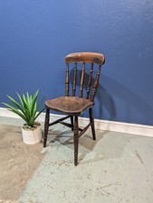 Antique Elm Chair Farmhouse Rustic Kitchen Dining Chair Victorian Bedroom  1