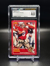 1989 Score #212 Steve Young Authentic Auto 8