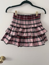 Janie  Jack Plaid Layered Ruffle Tiered Skirt Holiday Pink Green Size 8