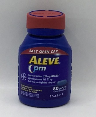 Aleve PM Sleep Aid Plus Pain Reliever 80 Count Caplets EXP 9/26