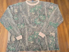 Vintage Trebark Camo Long Sleeve Pocket Tee T-Shirt 90s 2XL XXL Distressed Faded