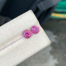 2.60 Cts Natural Purple Pink Garnet Pair SI Clarity Round Cut Loose Gem Tanzania