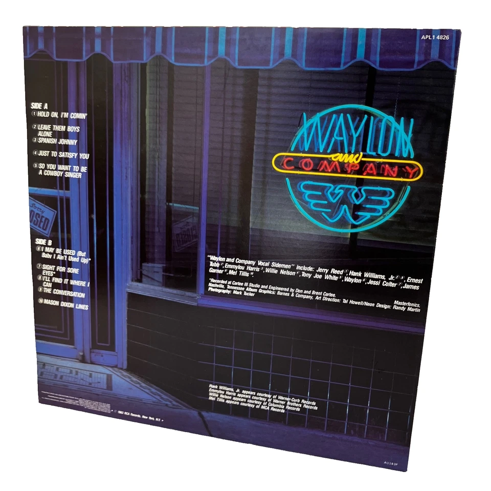 Waylon Jennings Vinyl Record Waylon And Company LP 1983 - Image 4 of 4