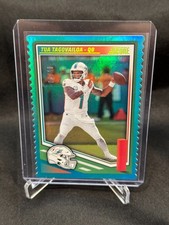 2025 Score #25 Tua Tagovailoa Teal Foil Die Cut #9/10 Color Match Dolphins