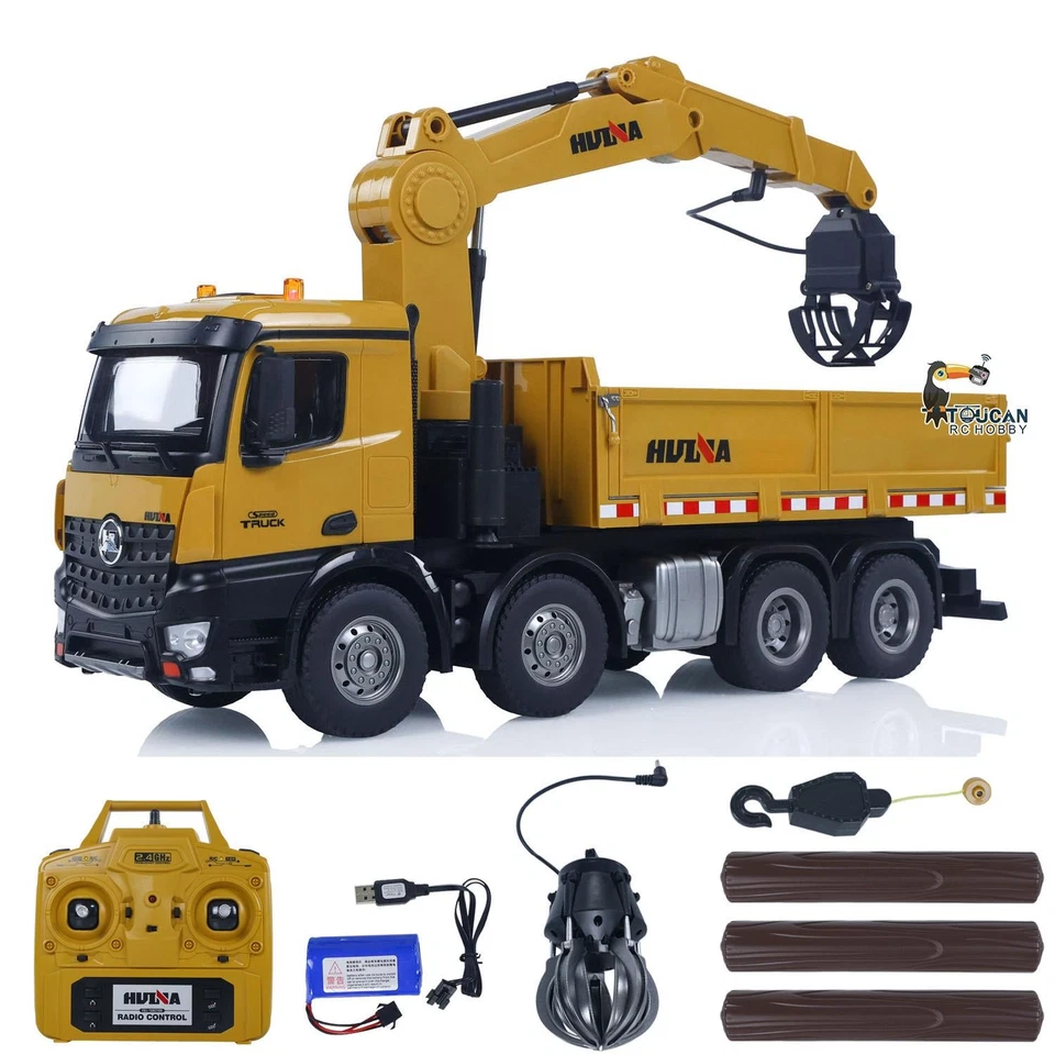 US Stock HUINA 1538 RC 1/14 Timber Grab Dump Truck RTR Car 2.4G 1200MAH Battery - Image 4 of 4