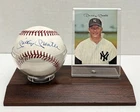 Mickey Mantle Autograph OAL Bobby Brown Baseball and Holder with sticker (rare)
