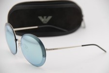 NEW EMPORIO ARMANI EA 2044 3045/6J BLUE SILVER BLACK AUTHENTIC SUNGLASSES 61-16