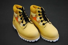 NEW TODDLER TIMBERLAND TB0A6BE6EXM 6" PREMIUM WP BOOT MEDIUM YELLOW WITH PRINT