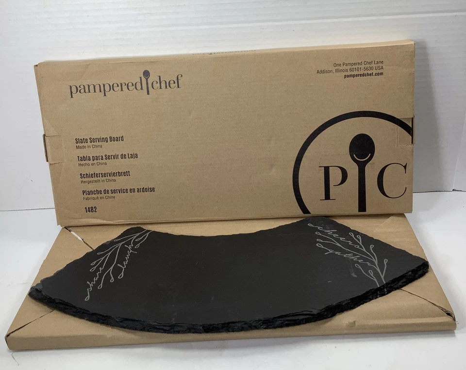 NEU IM KARTON Pampered Chef Servierbrett aus schwarzem Schiefer #1482 