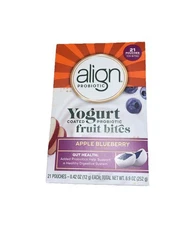 Align Probiotic Yogurt Coated Probiotic Fruit Bites Apple Blueberry, 21 Pouches
