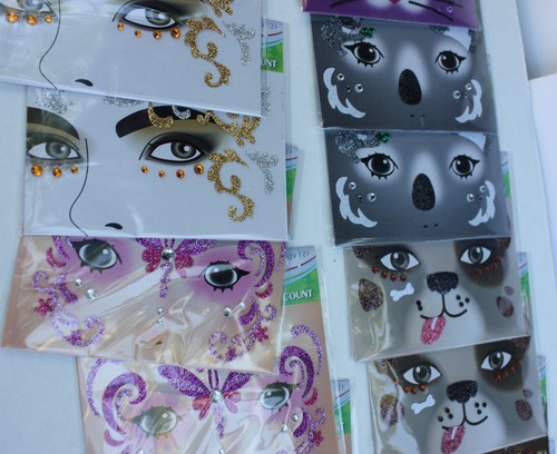 3 Face Art Sequin Stickers Decor Super Cute Party Favors Festival Girls Activity - Picture 5 of 14