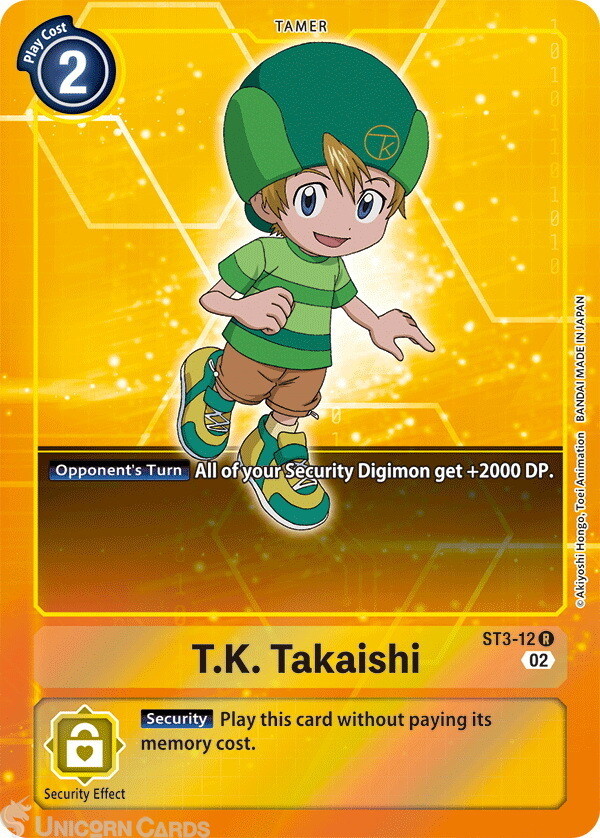 ST3-12 T.K. Takaishi Rare Alternative Art Bonus Tamer Mint Digimon Card