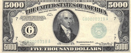 USA / Chicago , IL. $5000 Series of 1934 Facsimile Uncirculated Banknote ZD 3