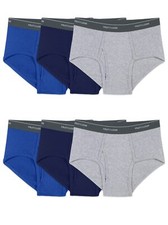 6 Pack Men's Comfortable Tag-Free 100 Cotton Briefs,2X-Large Big Assorted