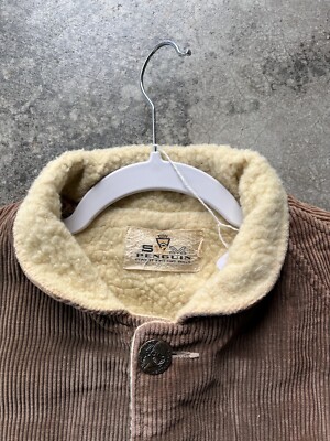 Vintage 60s SKM Penguin Sherpa Lined Corduroy Jacket Mens Size