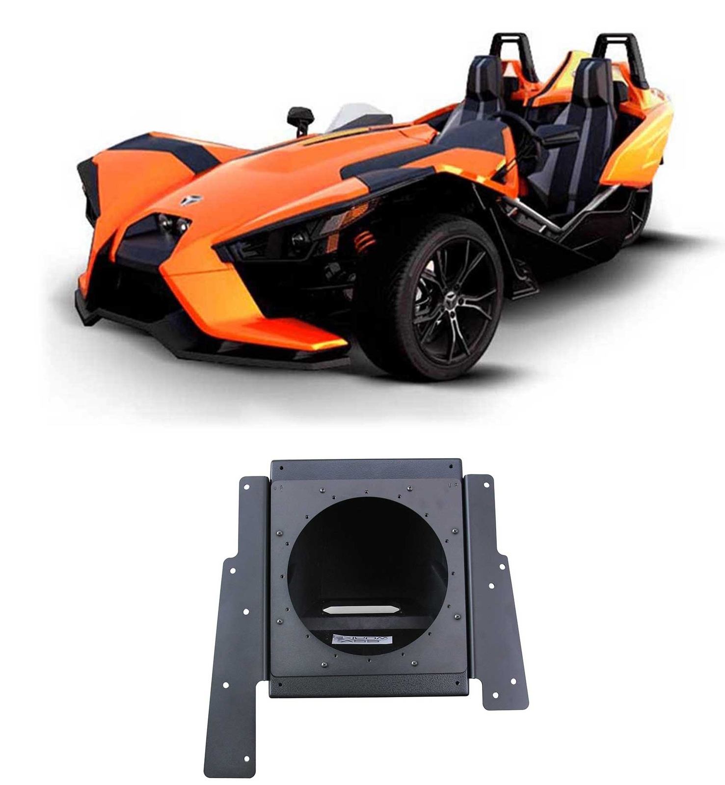 За сиденьем водителяПассажира 10 дополнительных отсеков Эквалайзер Memphis для Polaris Slingshot