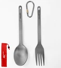 Goshawk Pure titanium Spoon and Fork For Backpacking Camping Hiking with Bag