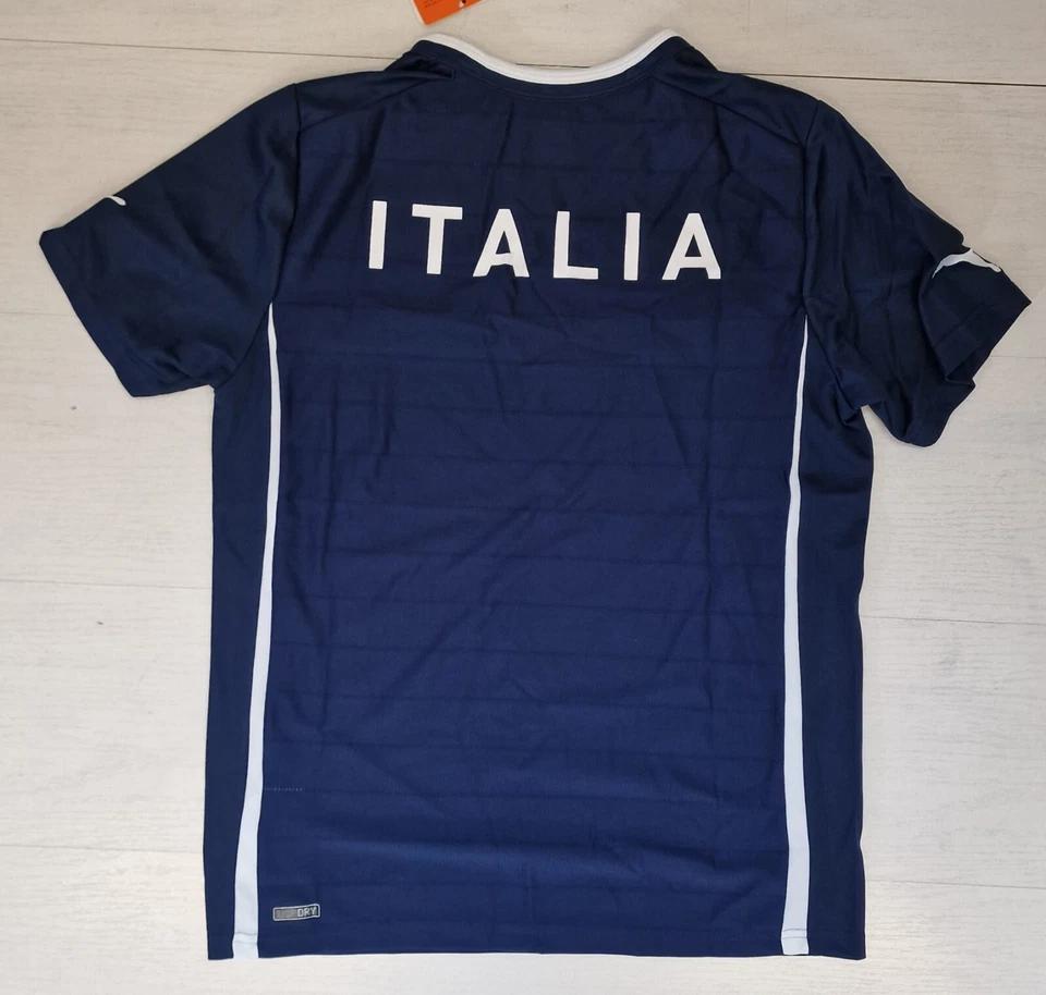 10106 ITALIA PUMA MAGLIA ALLENAMENTO ANNI BAMBINO BLU MAGLIETTA JUNIOR SH - Immagine 3 di 3